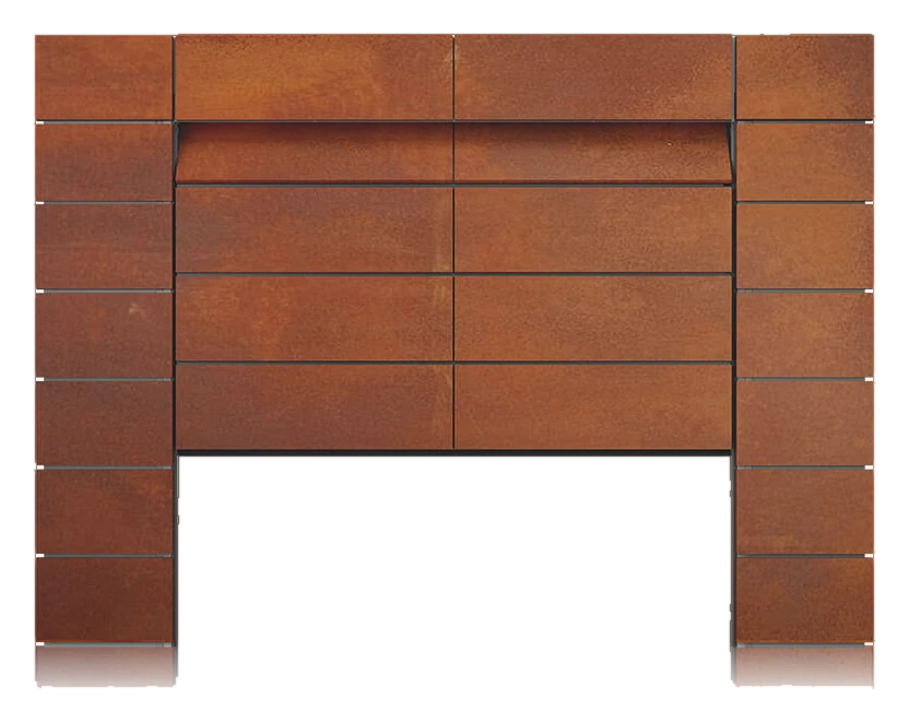 Wiśniowski Corten — brama ukryta w elewacji, płyty corten