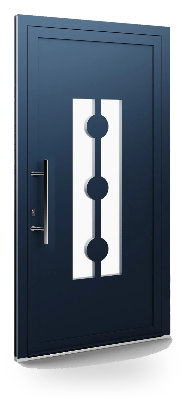 Eko-Okna 103 — panele do drzwi aluminiowych, z szybą, przeszklenie z piaskowanym wzorem