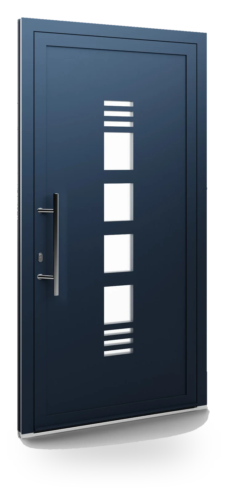Eko-Okna 114 — panele do drzwi aluminiowych, z szybą, przeszklenie z piaskowanym wzorem