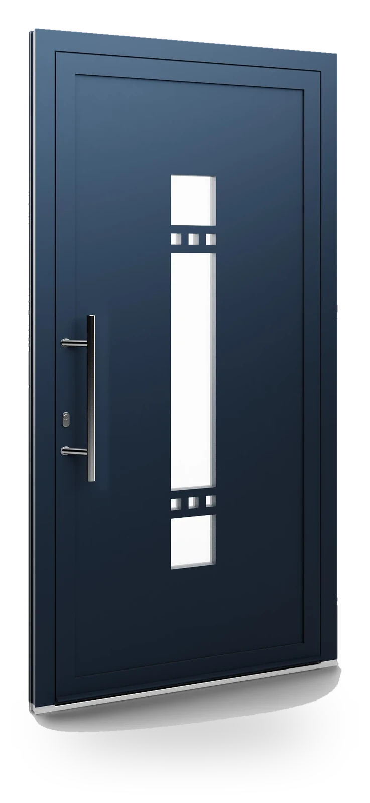 Eko-Okna 115 — panele do drzwi aluminiowych, z szybą, przeszklenie z piaskowanym wzorem