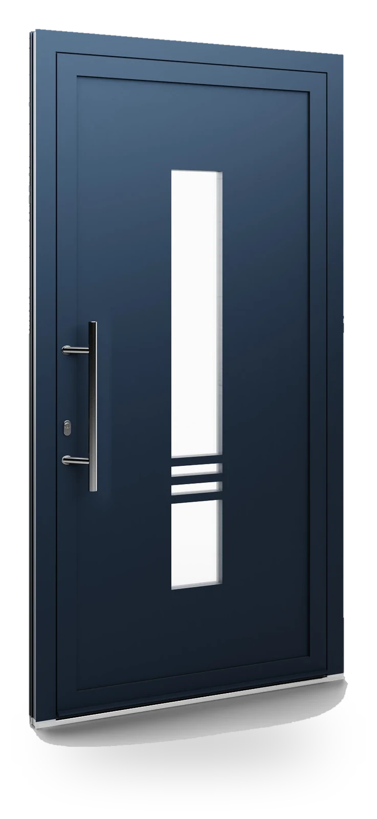 Eko-Okna 117 — panele do drzwi aluminiowych, z szybą, przeszklenie z piaskowanym wzorem