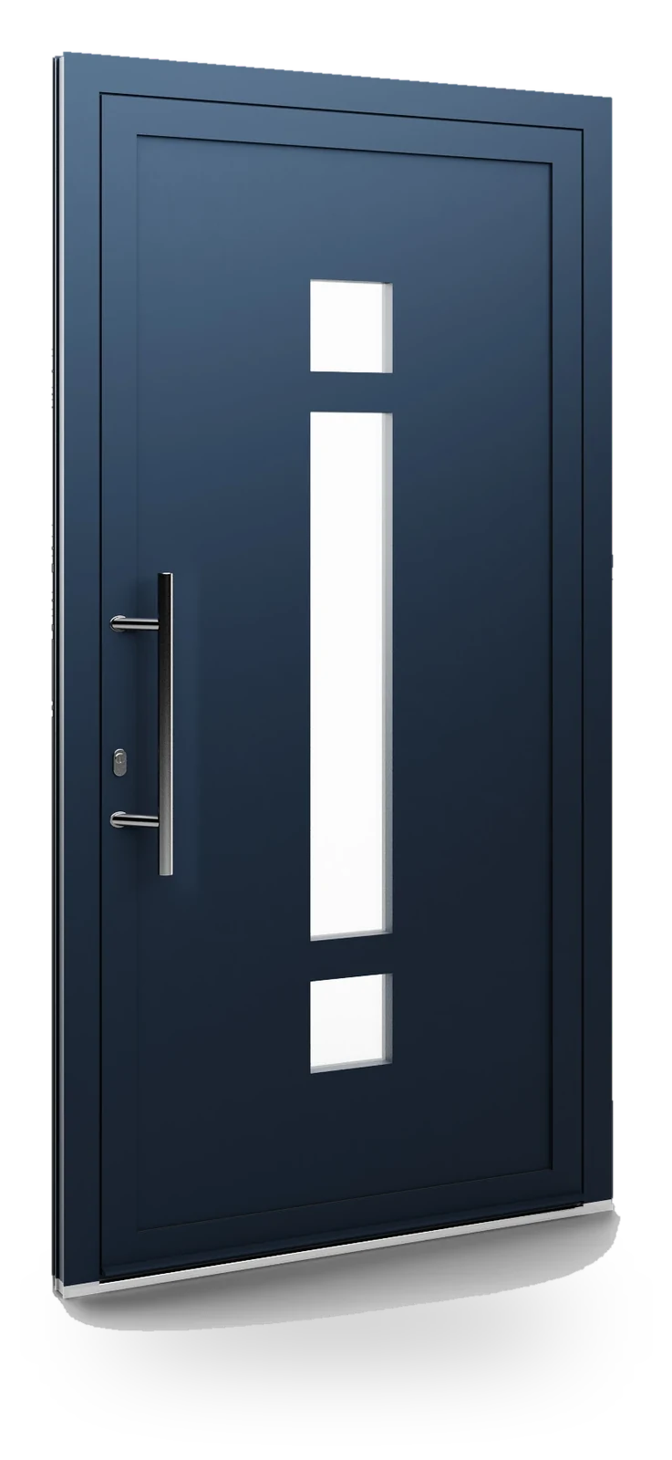 Eko-Okna 121 — panele do drzwi aluminiowych, z szybą, przeszklenie z piaskowanym wzorem