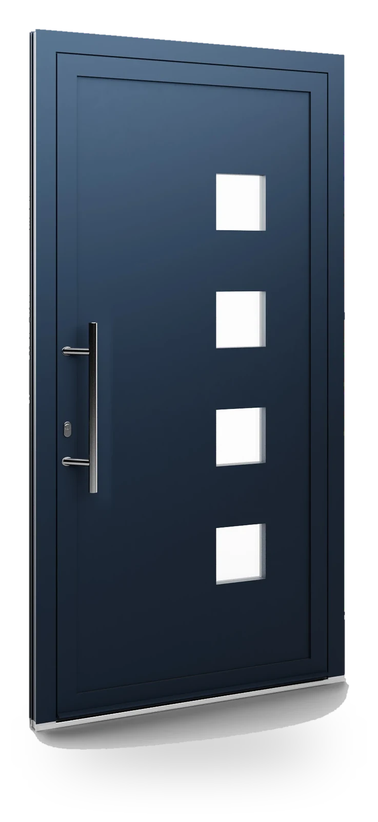 Eko-Okna 122 — panele do drzwi aluminiowych, z szybą, przeszklenie z piaskowanym wzorem