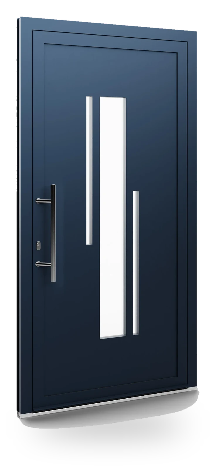 Eko-Okna 130 — panele do drzwi aluminiowych, z szybą, przeszklenie z piaskowanym wzorem