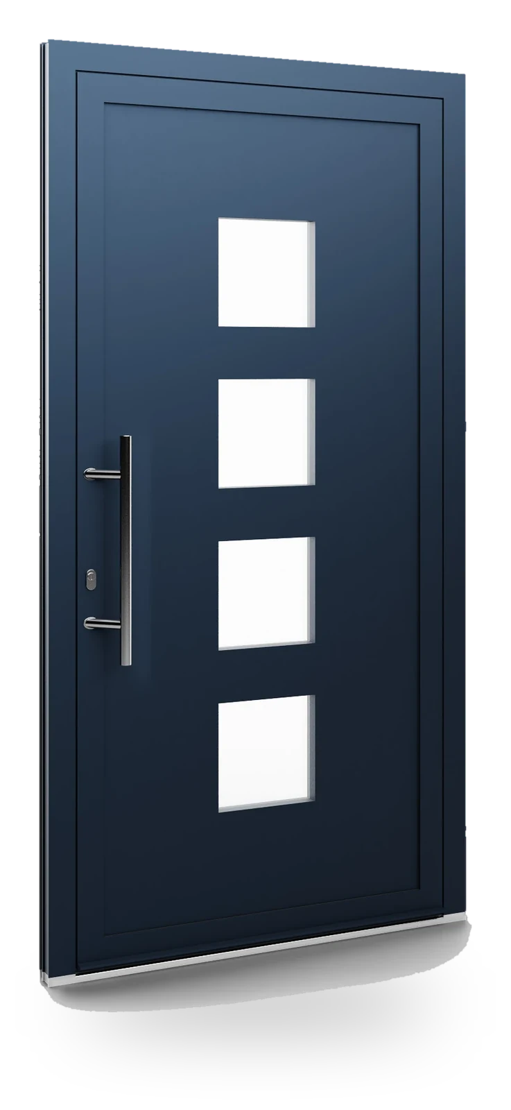 Eko-Okna 131 — panele do drzwi aluminiowych, z szybą, przeszklenie z piaskowanym wzorem