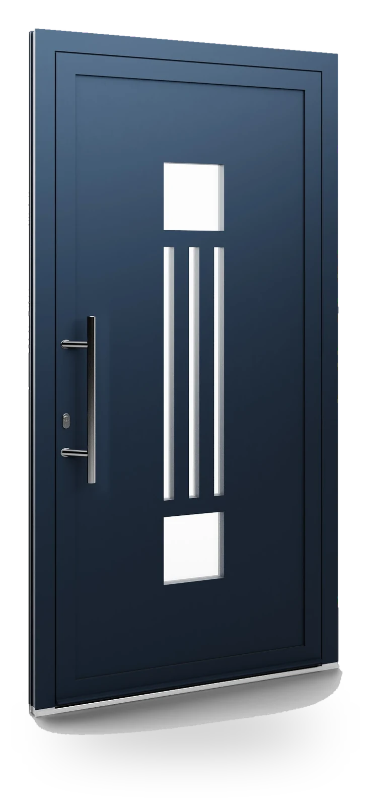 Eko-Okna 132 — panele do drzwi aluminiowych, z szybą, przeszklenie z piaskowanym wzorem