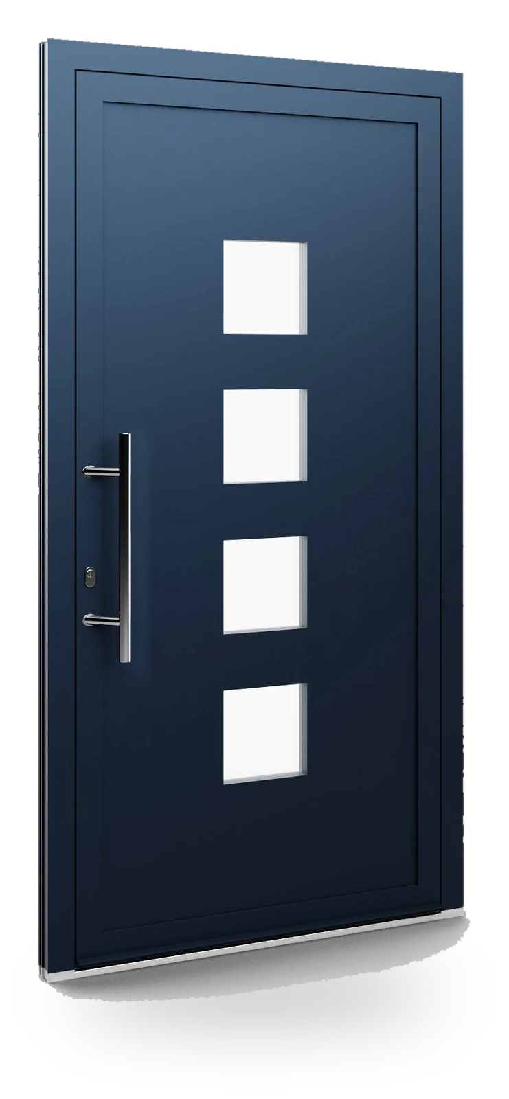 Eko-Okna 25 — panele do drzwi aluminiowych, z szybą, przeszklenie z piaskowanym wzorem