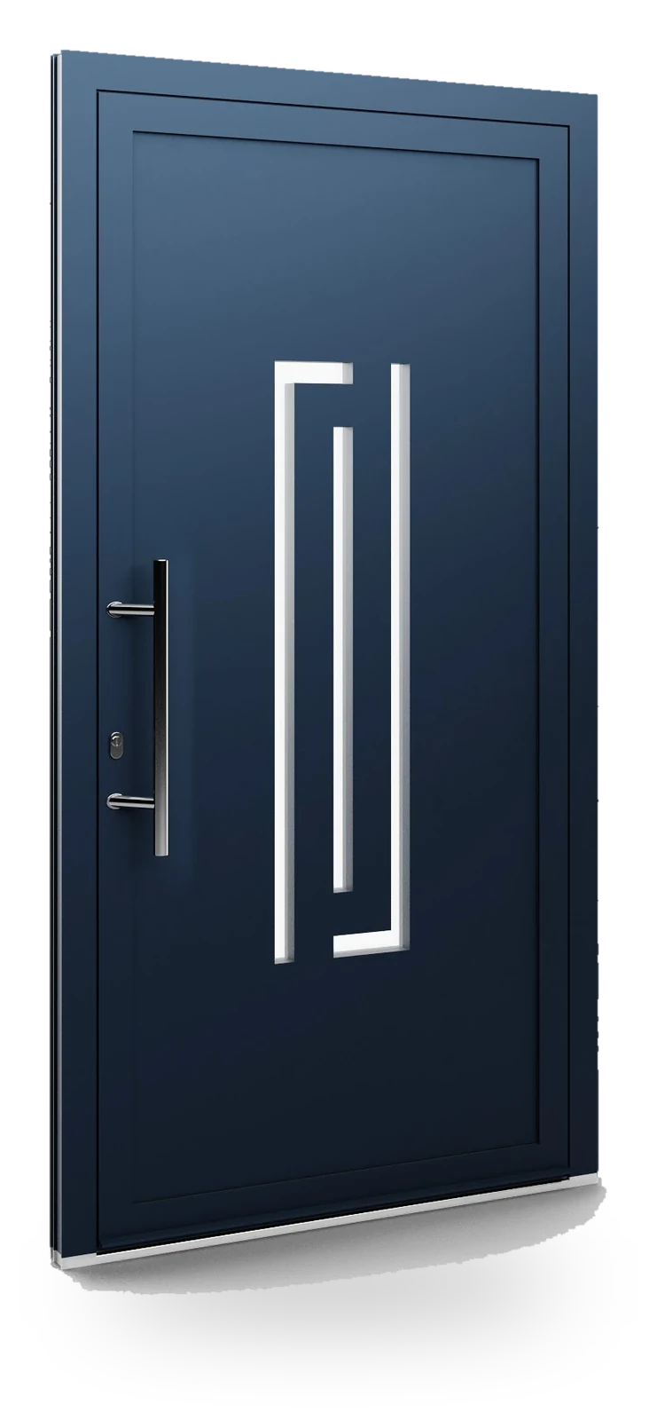 Eko-Okna 34 — panele do drzwi aluminiowych, z szybą, przeszklenie z piaskowanym wzorem
