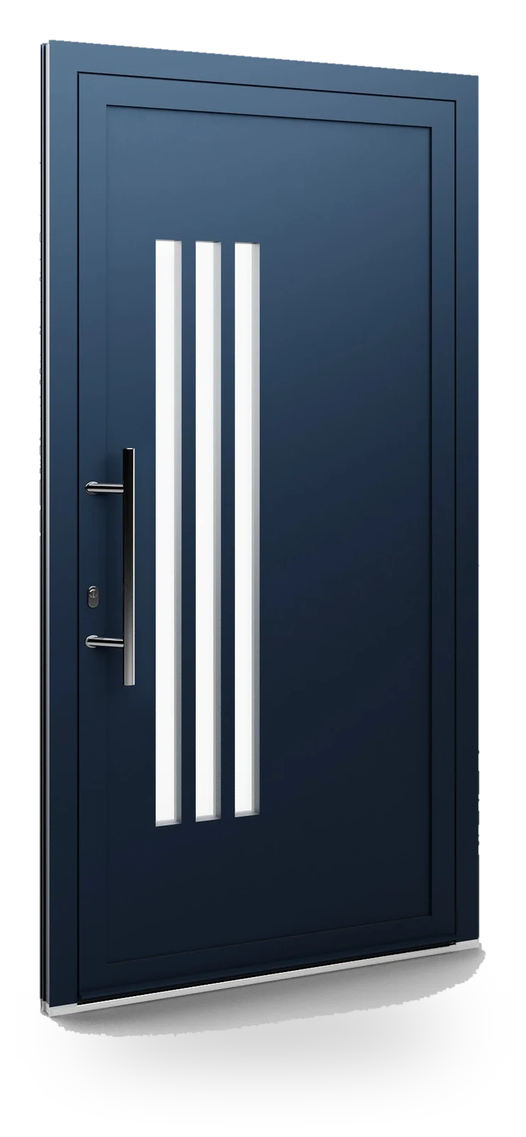 Eko-Okna 39 — panele do drzwi aluminiowych, z szybą, przeszklenie z piaskowanym wzorem