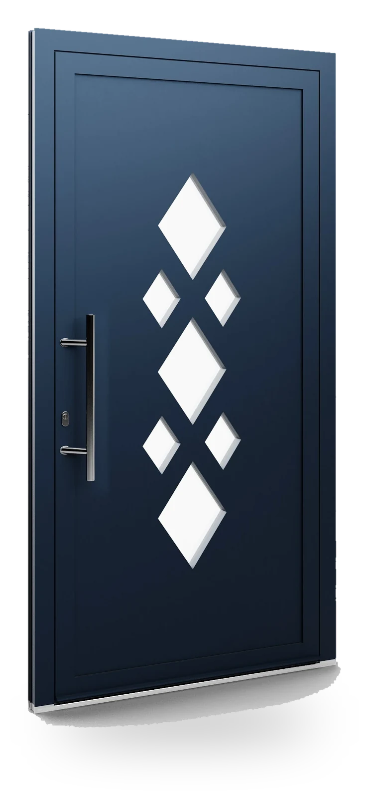 Eko-Okna 44 — panele do drzwi aluminiowych, z szybą, przeszklenie z piaskowanym wzorem