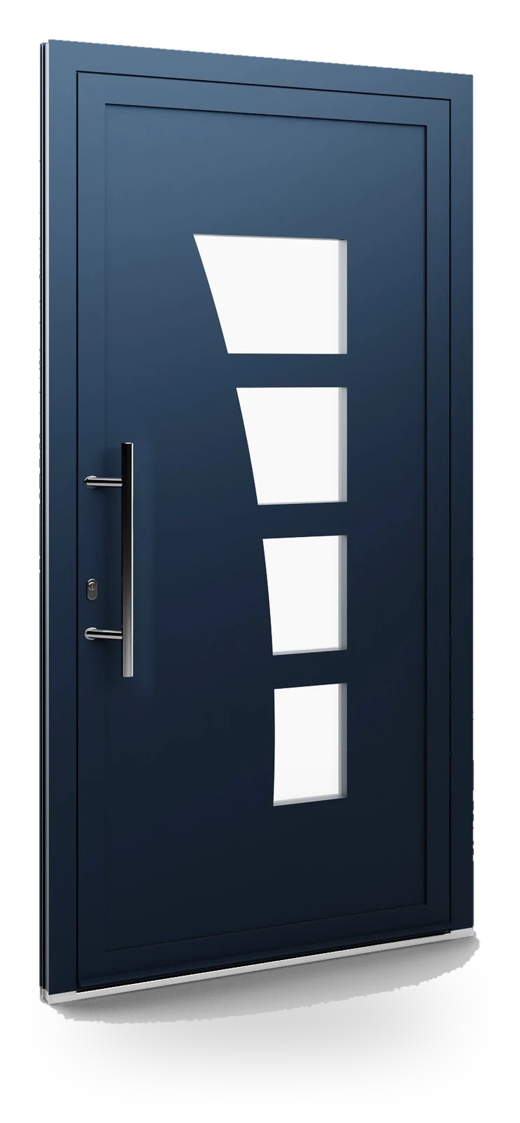 Eko-Okna 52 — panele do drzwi aluminiowych, z szybą, przeszklenie z piaskowanym wzorem