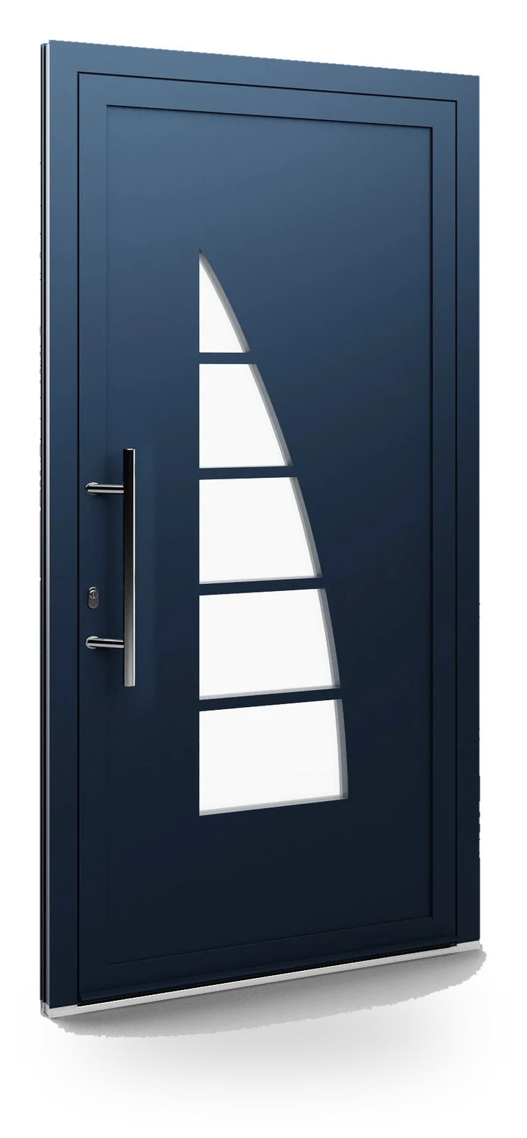 Eko-Okna 55 — panele do drzwi aluminiowych, z szybą, przeszklenie z piaskowanym wzorem