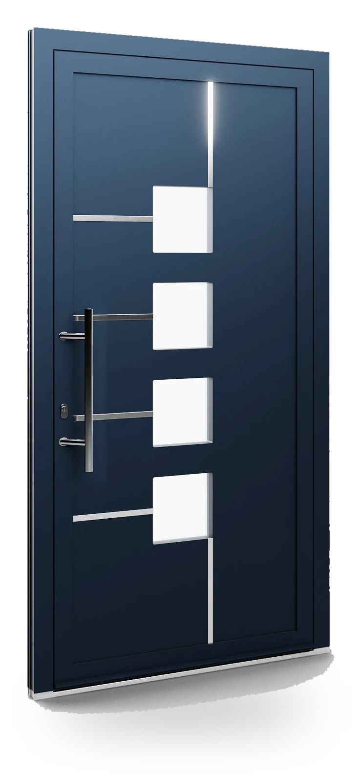 Eko-Okna 63 — panele do drzwi aluminiowych, z szybą, przeszklenie z piaskowanym wzorem