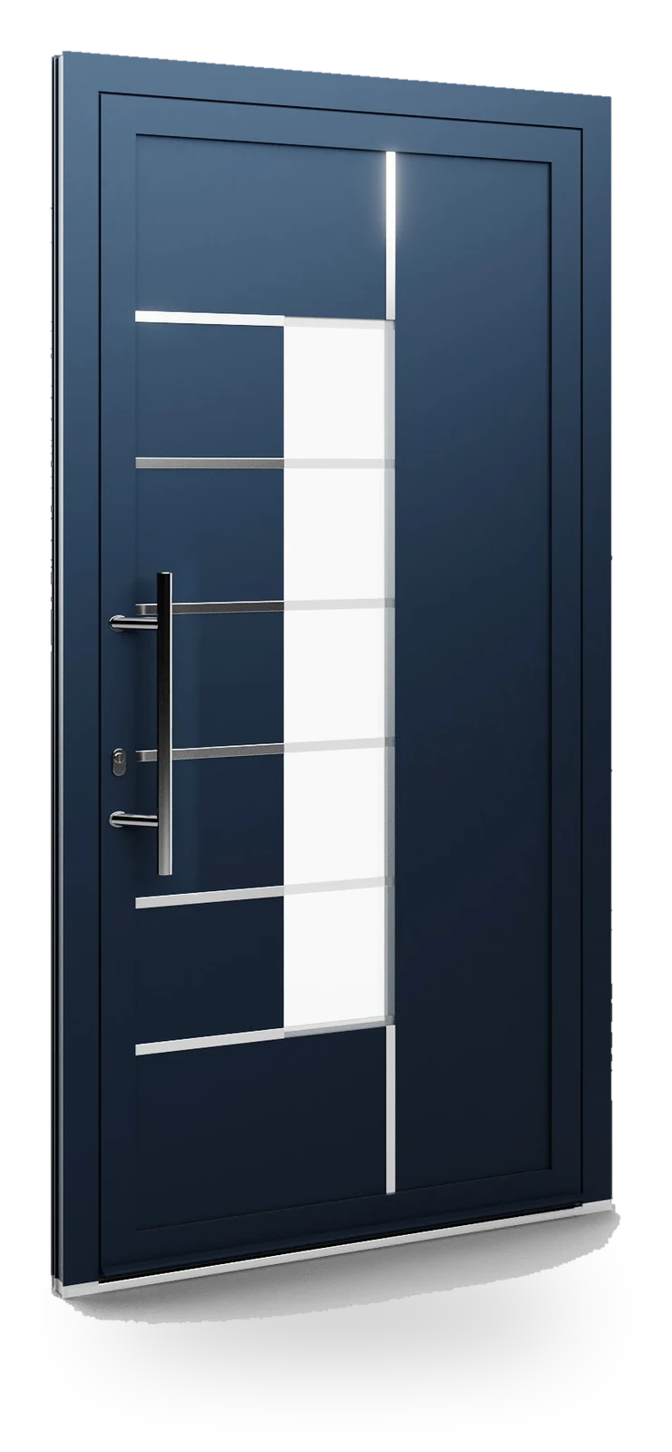 Eko-Okna 64 — panele do drzwi aluminiowych, z szybą, przeszklenie z piaskowanym wzorem