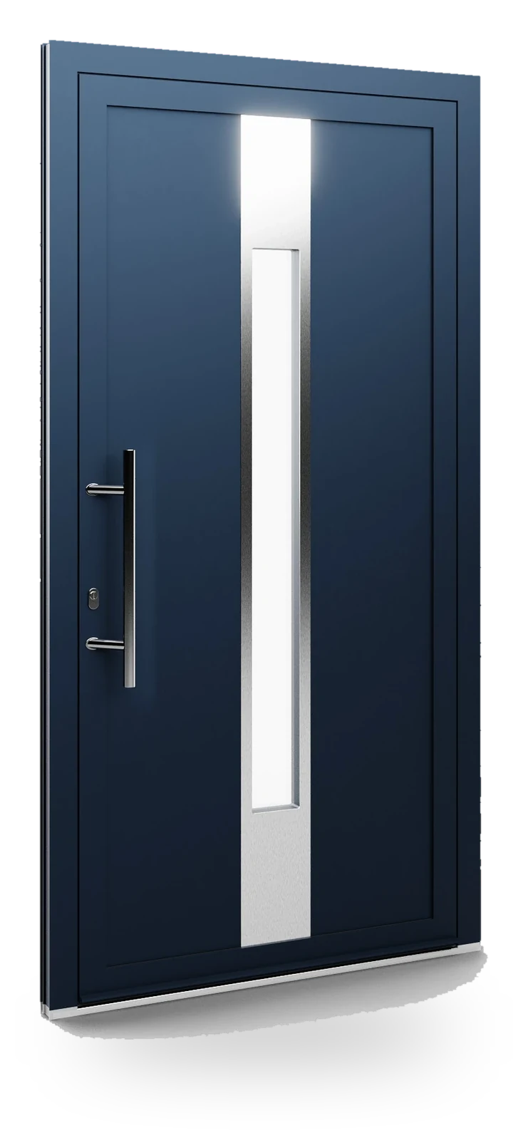 Eko-Okna 66 — panele do drzwi aluminiowych, z szybą, przeszklenie z piaskowanym wzorem