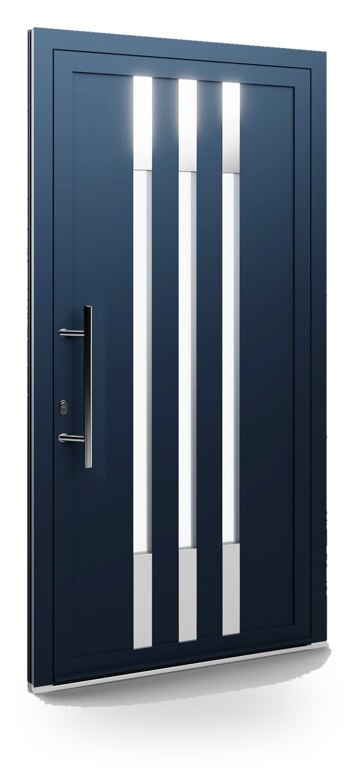 Eko-Okna 67 — panele do drzwi aluminiowych, z szybą, przeszklenie z piaskowanym wzorem