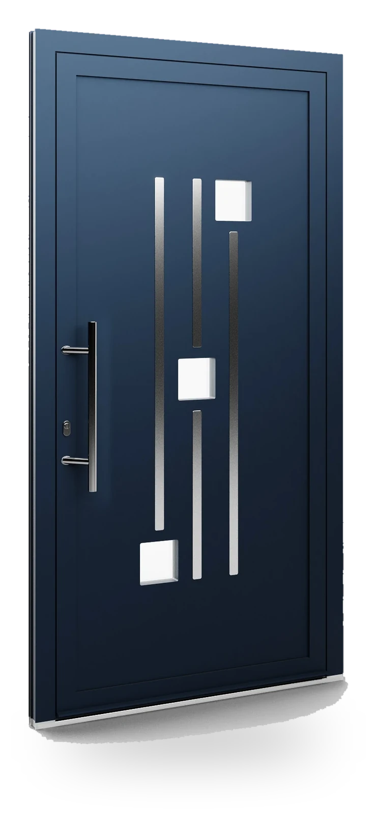 Eko-Okna 70 — panele do drzwi aluminiowych, z szybą, przeszklenie z piaskowanym wzorem