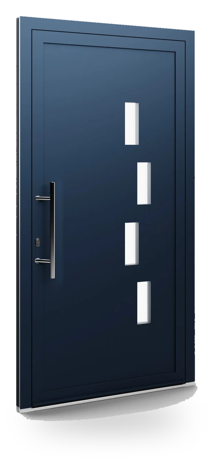 Eko-Okna 79 — panele do drzwi aluminiowych, z szybą, przeszklenie z piaskowanym wzorem