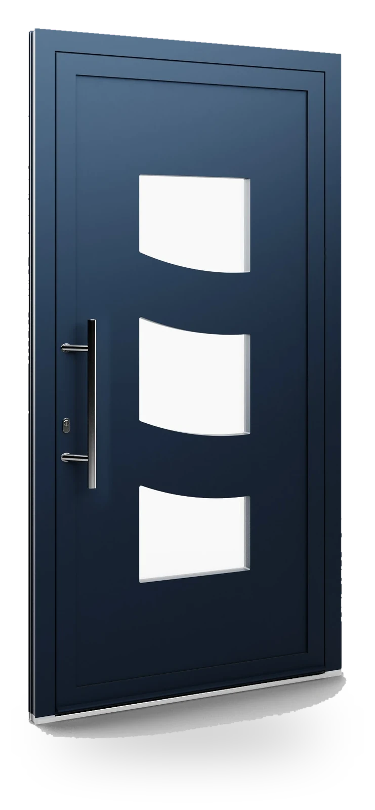 Eko-Okna 84 — panele do drzwi aluminiowych, z szybą, przeszklenie z piaskowanym wzorem