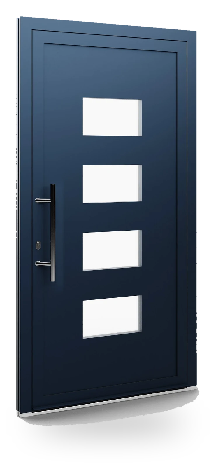 Eko-Okna 92 — panele do drzwi aluminiowych, z szybą, przeszklenie z piaskowanym wzorem