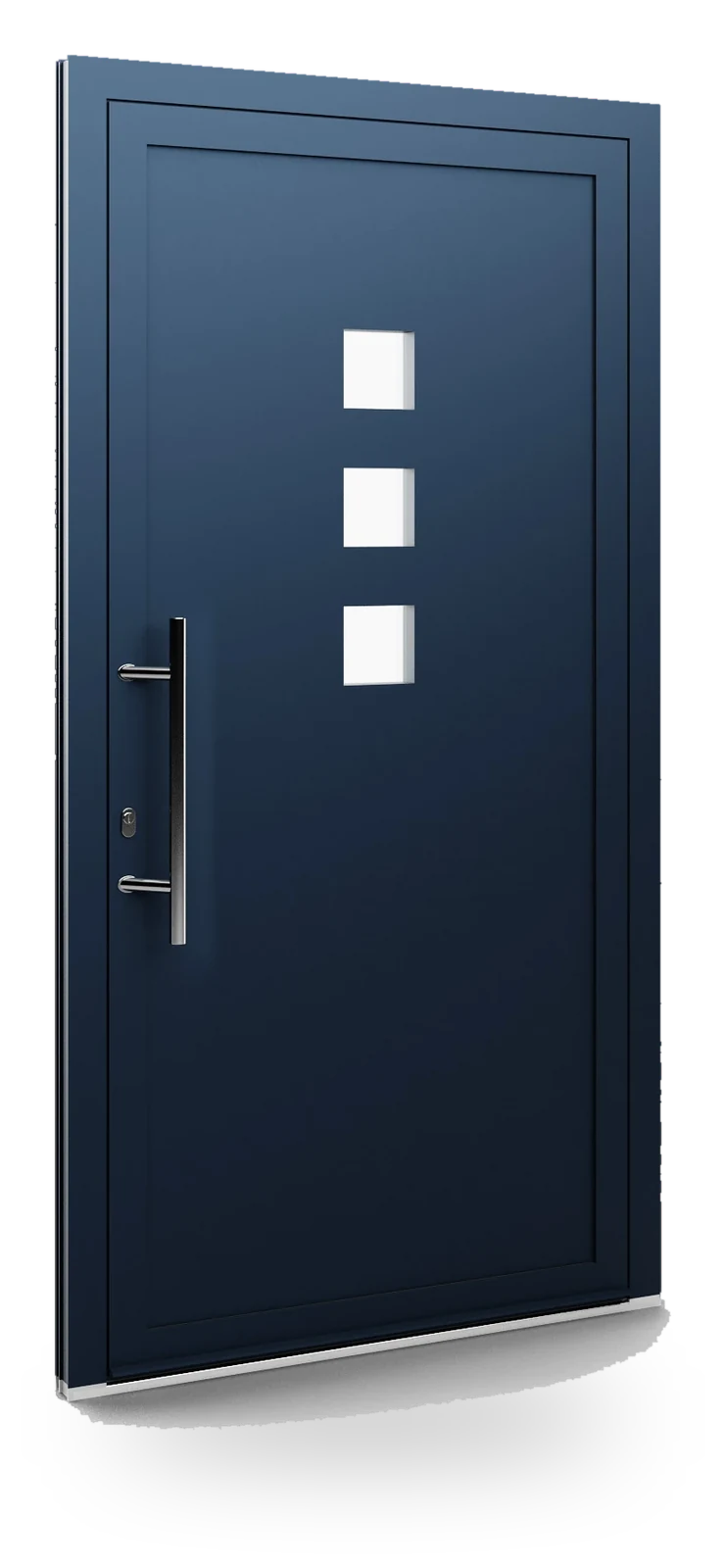 Eko-Okna 94 — panele do drzwi aluminiowych, z szybą, przeszklenie z piaskowanym wzorem