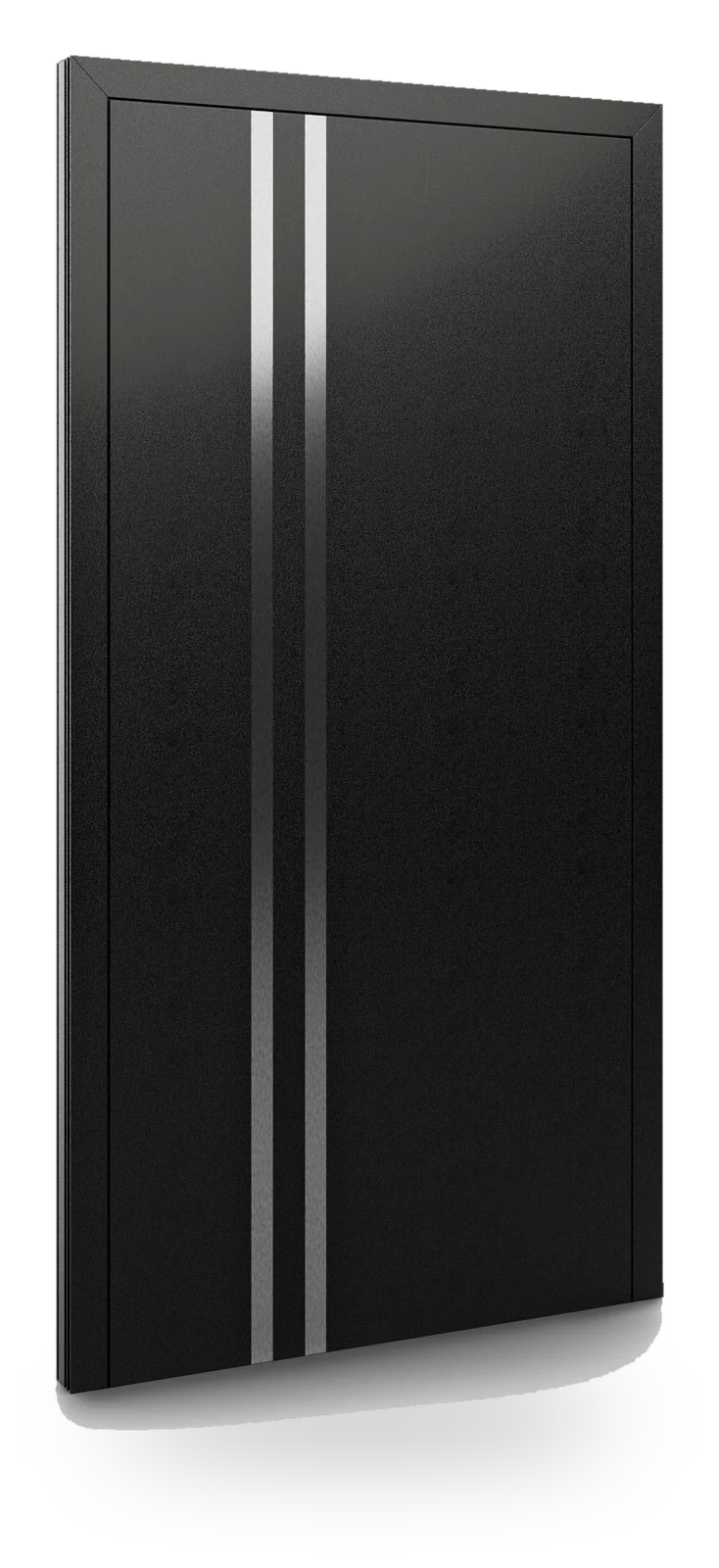 Eko-Okna DP22 — drzwi aluminiowe, panel pełny, aplikacja wpuszczana inox lub czarna