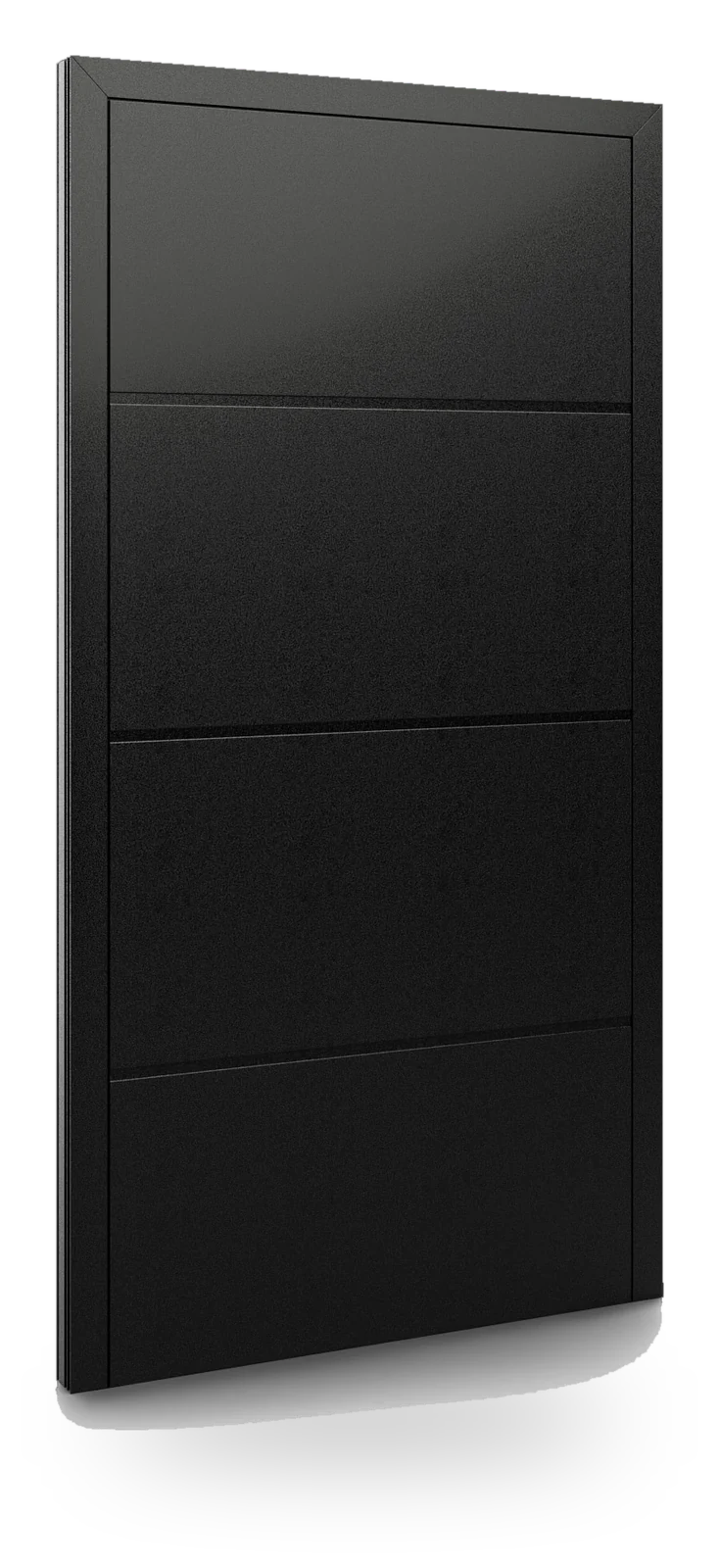 Eko-Okna DP41 — drzwi aluminiowe, panel pełny, frezowania poziome