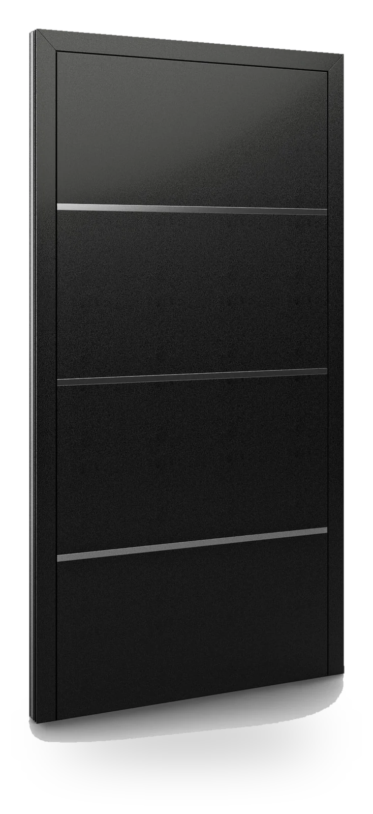 Eko-Okna DP42 — drzwi aluminiowe, panel pełny, poziome aplikacje