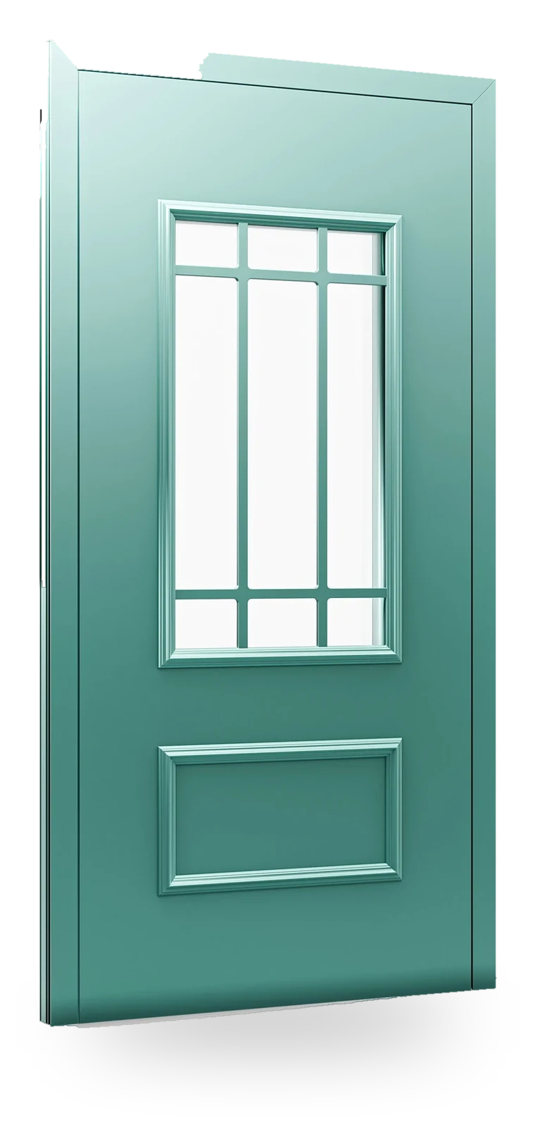 Eko-Okna RL05 — drzwi aluminiowe, z szybą, tłoczenie panelu, szkło: float satinovo