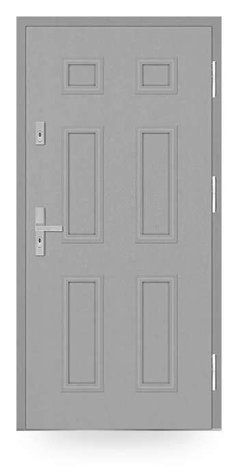 Martom 1P 231 — drzwi stalowe, panel pełny, kasetony w ramkach dekoracyjnych