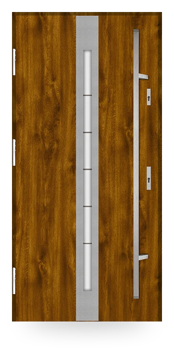 Martom G 66/10 — drzwi stalowe, z szybą, aplikacja inox