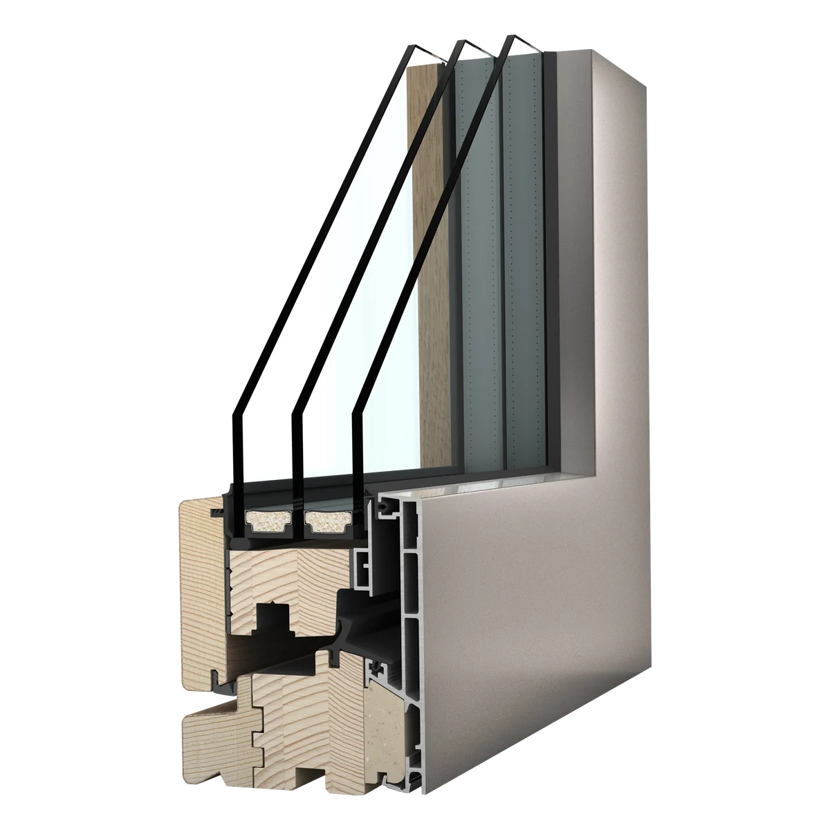 Internorm HF 520 - okno drewniano-aluminiowe