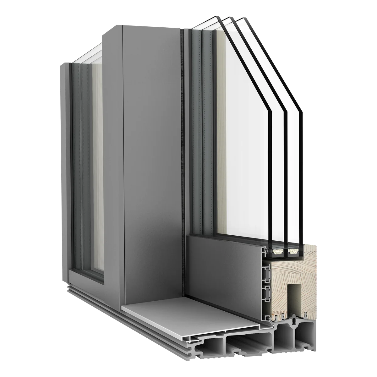 Internorm HS 330 - okno przesuwne drewniano-aluminiowe