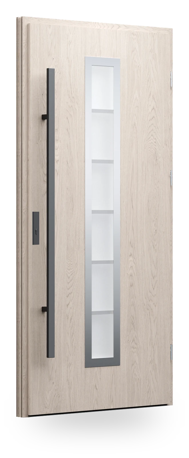 Wikęd 12 — drzwi stalowe, panel pełny, ramka black/inox
