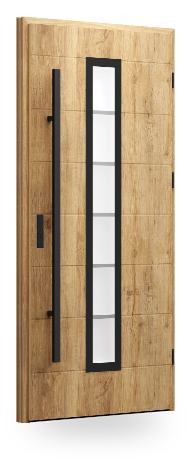 Wikęd 12c — drzwi stalowe, panel pełny, ramka black/inox