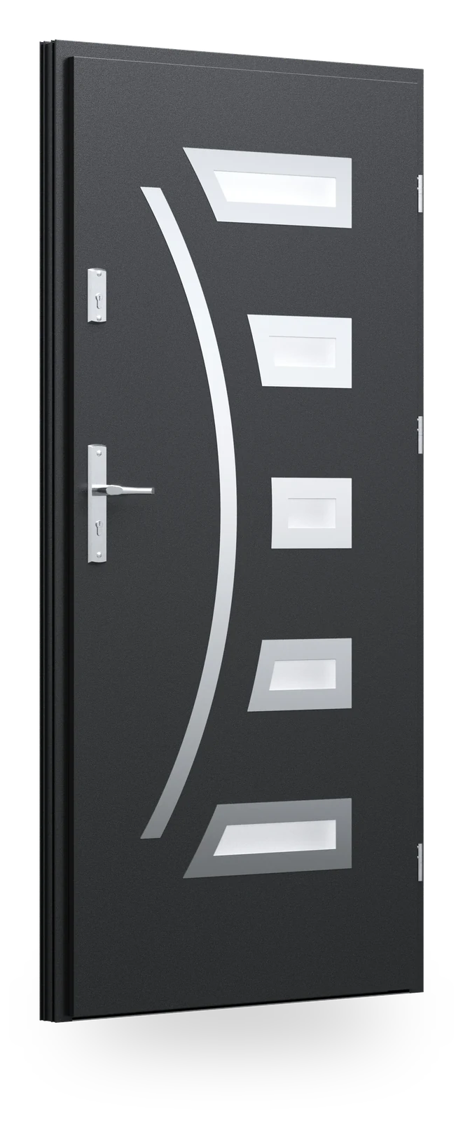Wikęd 23 — drzwi stalowe, panel pełny, ramka black/inox