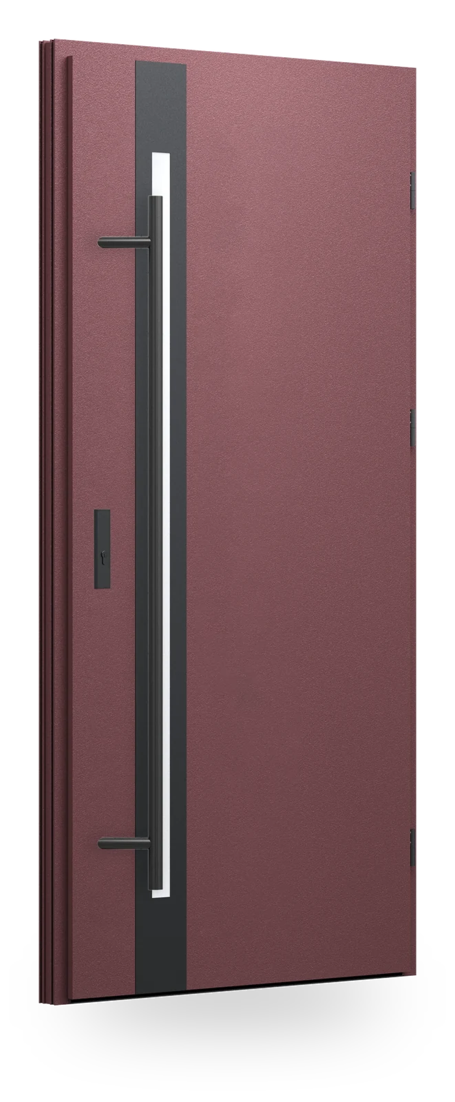 Wikęd 25a — drzwi stalowe, panel pełny, ramka black/inox