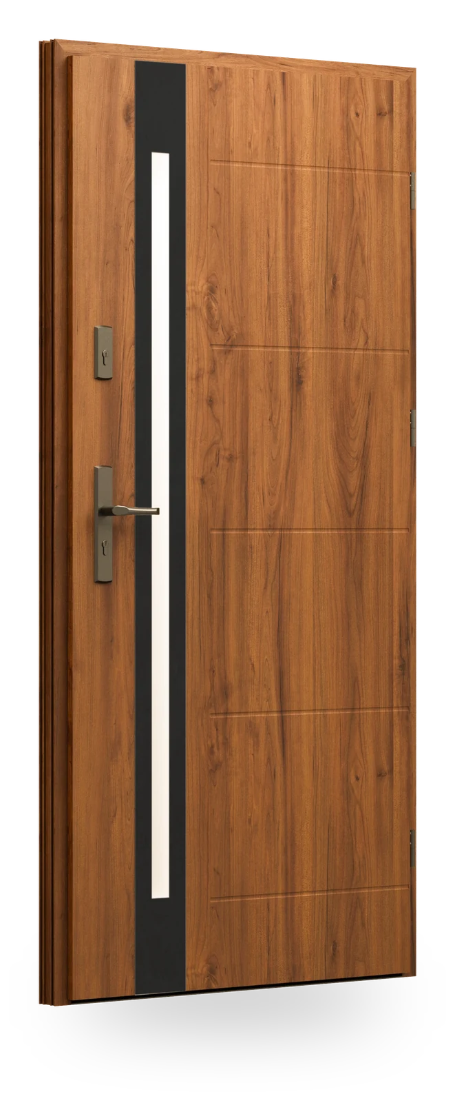 Wikęd 25c — drzwi stalowe, panel pełny, ramka black/inox