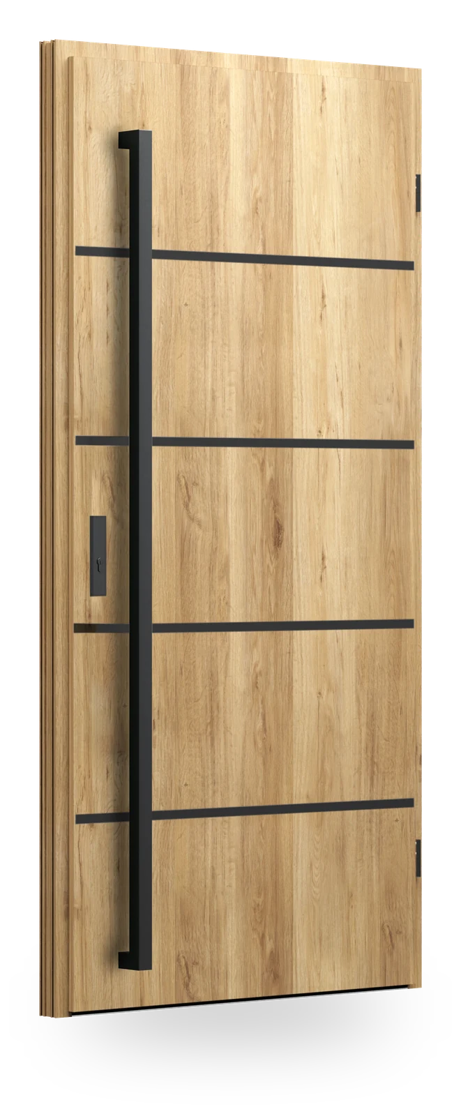 Wikęd 26k — drzwi stalowe, panel pełny, ramka black/inox