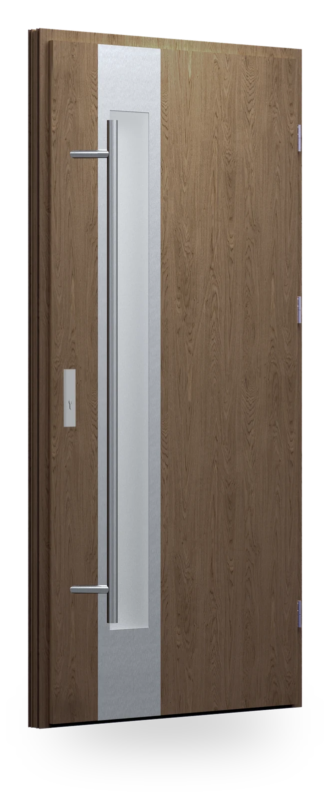 Wikęd 30a — drzwi stalowe, panel pełny, ramka black/inox