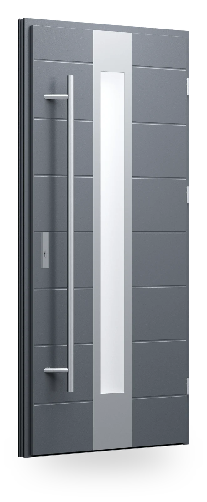 Wikęd 30b — drzwi stalowe, panel pełny, ramka black/inox