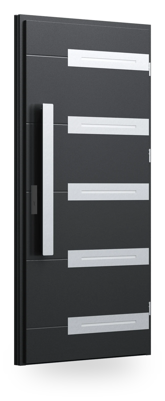 Wikęd 39 — drzwi stalowe, panel pełny, ramka black/inox