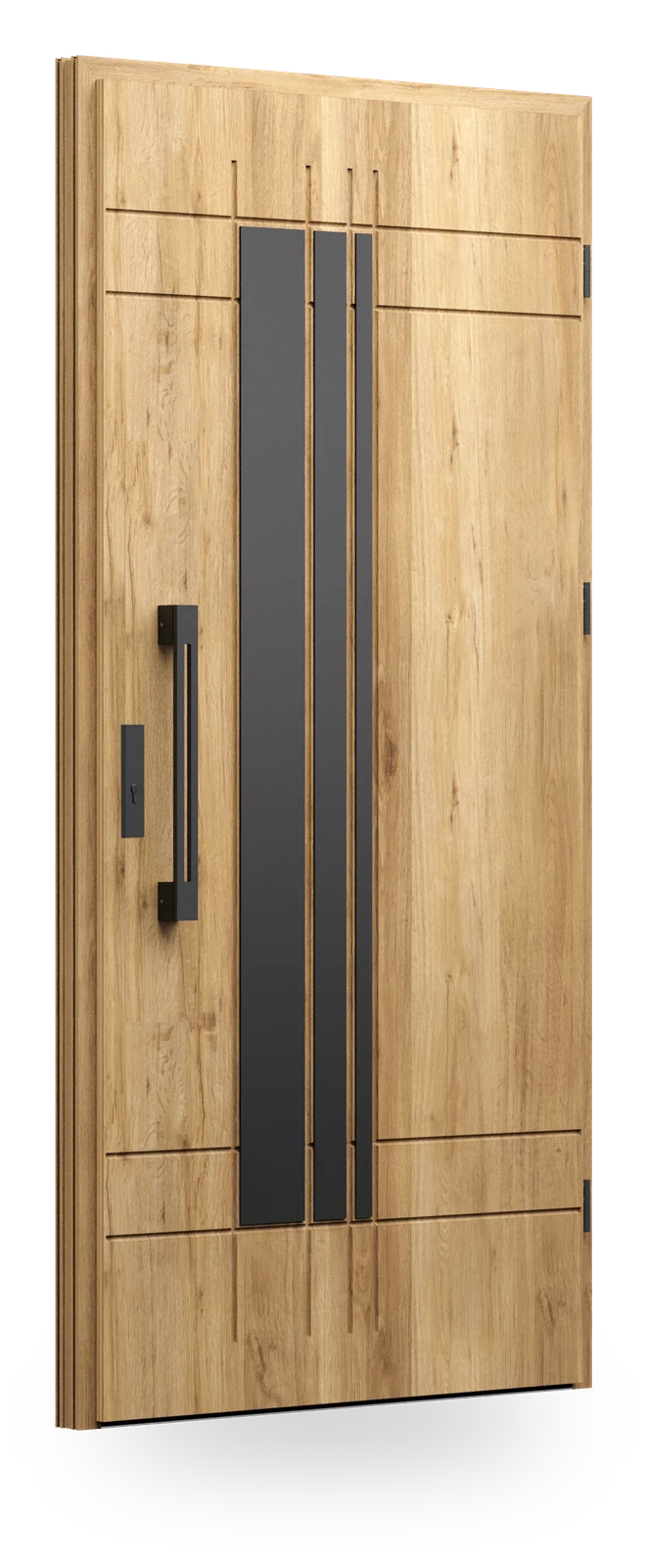 Wikęd 45 — drzwi stalowe, panel pełny, ramka black/inox