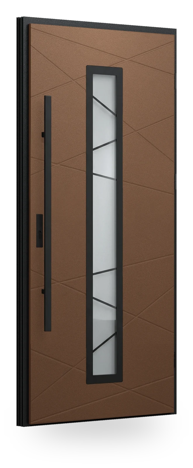 Wikęd 50 — drzwi stalowe, panel pełny, ramka black/inox