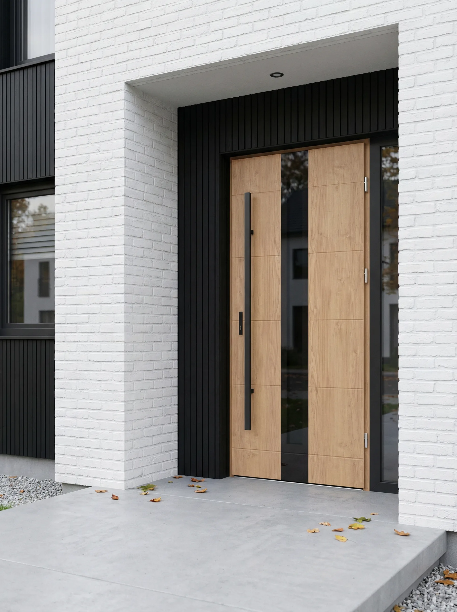 Wikęd Glass Loft GL02 w kolorze Woodec Dąb Turner — drzwi z taflą czarnego szkła