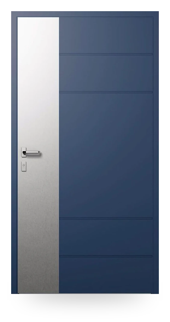 Wiśniowski CREO 315 — drzwi aluminiowe, panel pełny, aplikacje inox lub w kolorze