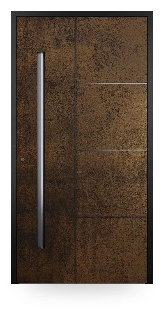 Wiśniowski CREO 801 — drzwi aluminiowe, panel pełny, spiek kwarcowy, 3d