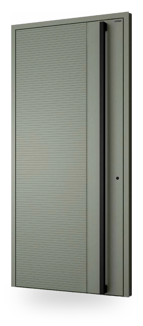 Wiśniowski CREO ART 1014 - drzwi aluminiowe, panel pełny, drobne frezy poziome