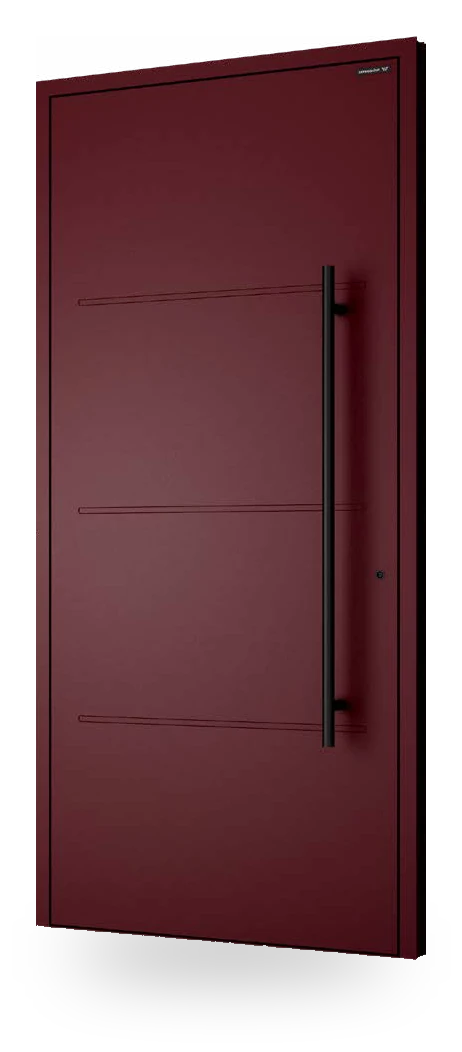 Wiśniowski CREO ART 1016 - drzwi aluminiowe, panel pełny, poziome frezy