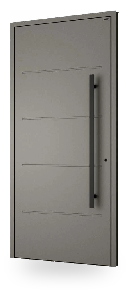 Wiśniowski CREO ART 1017 - drzwi aluminiowe, panel pełny, poziome frezy